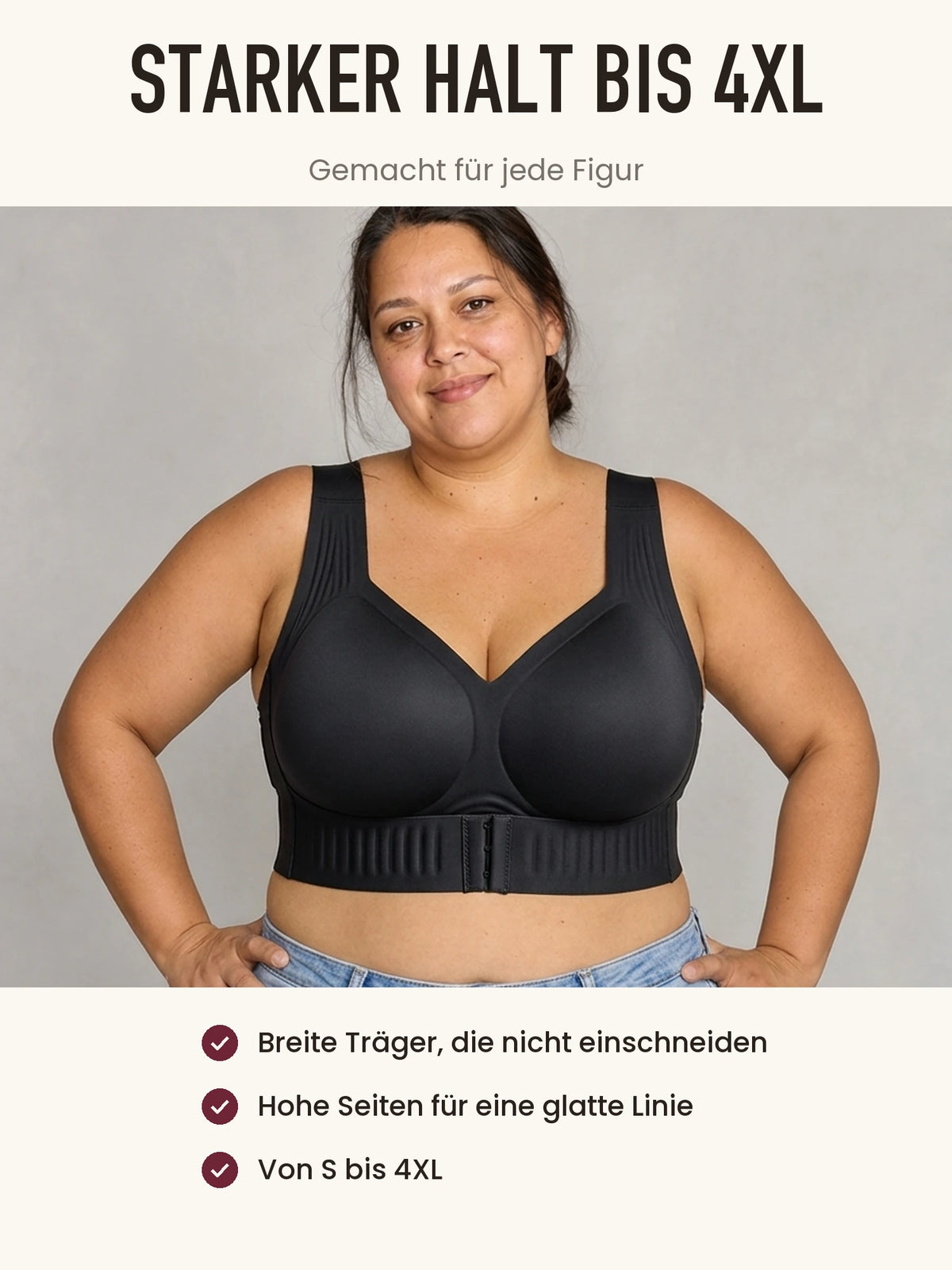 Starker Halt bis Größe 4XL